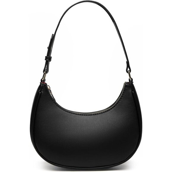 Handbags - Women Black Retro Classic Clutch Shoulder Tote Hand Bag With Zipper Closure